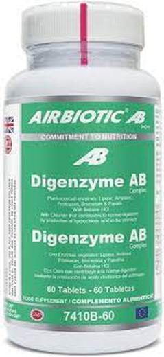 Complexe Airbiotic Digenzyme AB. Enzymes digestives 60 gélules