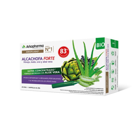 Alcachofa forte bio 20 ampollas arkopharma con aloe vera