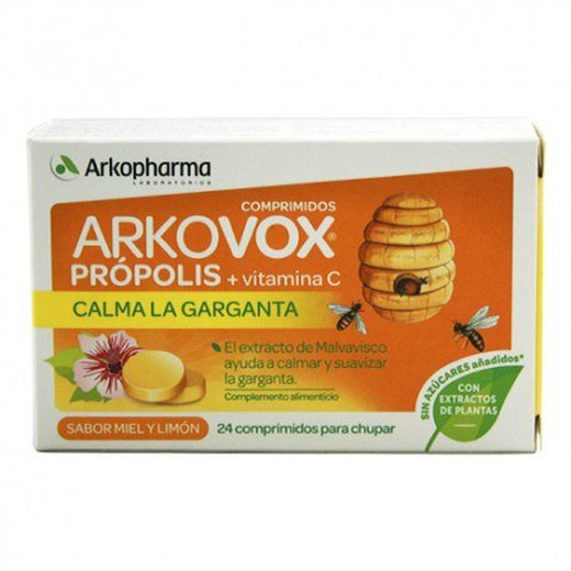 Arkovox Pròpolis Sabor Mel i Llimona 24 Comprimits