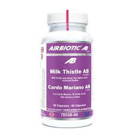 Cardo Mariano  AB Complex Airbiotic 60 capsulas .Con té verde, ácido alfa lipoico y colina
