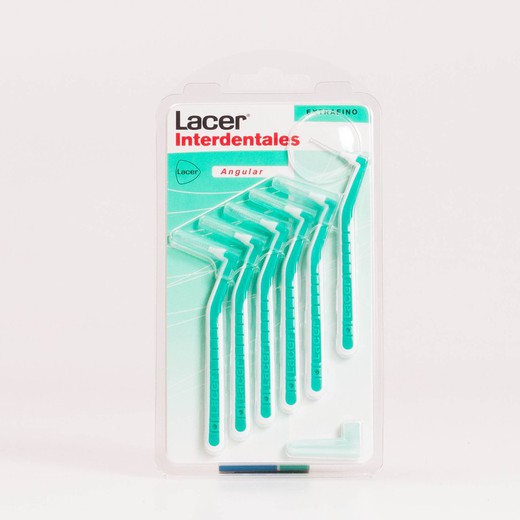 Cepillo interdental angular extrafino 0,6 mm 6 unidades Lacer