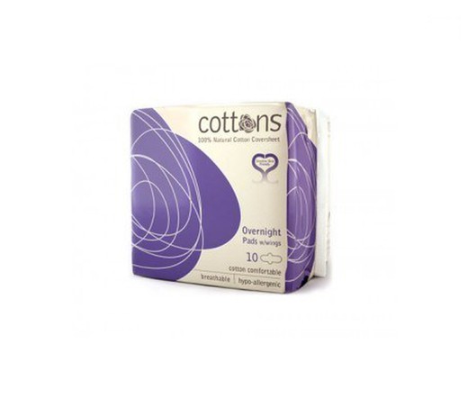 Cottons compresa amb ales nit 10 unitats