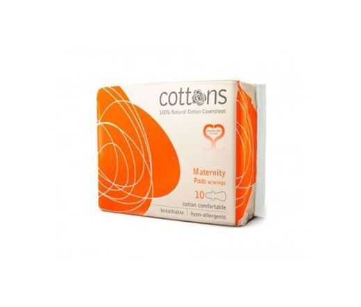 Cottons compresa maternity con alas 10 unidades