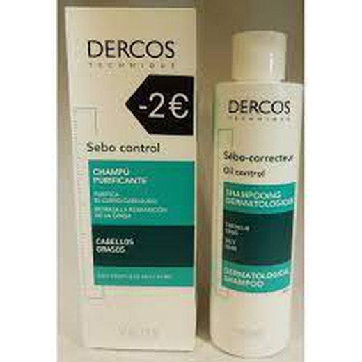 Dercos champu Sebo control 200 ml Cabellos grasos