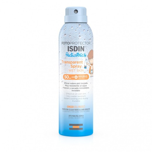 Crème solaire pour enfants Isdin Spray transparent 50+ peau humide