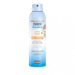 Crème solaire Isdin pédiatrie lotion spray facteur de protection 50
