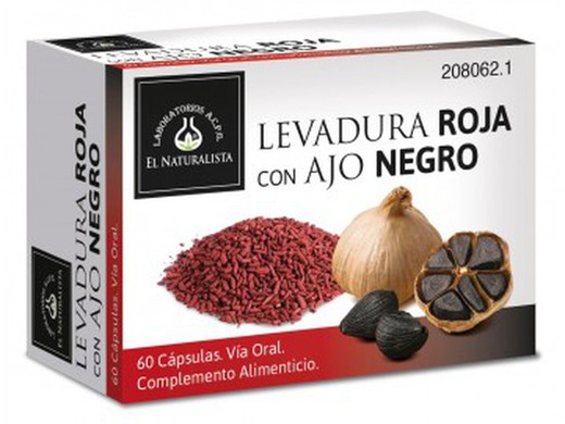 Levadura roja de arroz con ajo negro 60 cápsulas El Naturalista