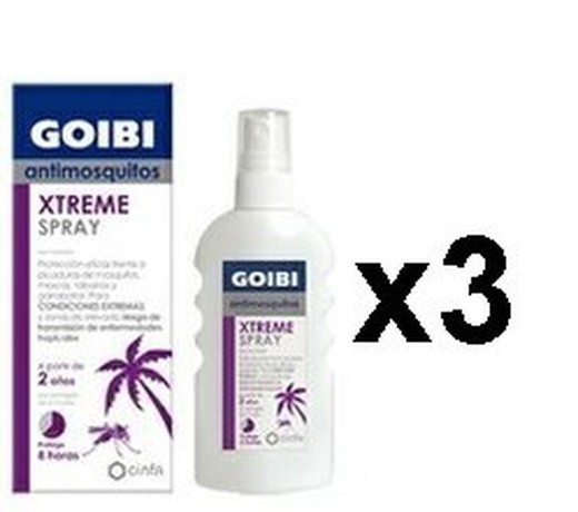 Pack 3 Unidades Repelente Goibi Xtrem Antimosquitos Tropical Loción Spray-AGOTADO-