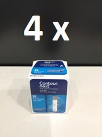 Pack 4 cajas tiras reactivas contour next para glucosa