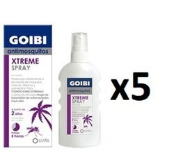 Pack 5 Unidades Repelente Goibi Xtrem Antimosquitos Tropical Loción Spray