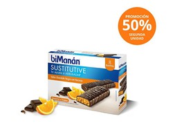 Embalagem 50% 2ª unidade de barras de chocolate preto e laranja 8 unidades