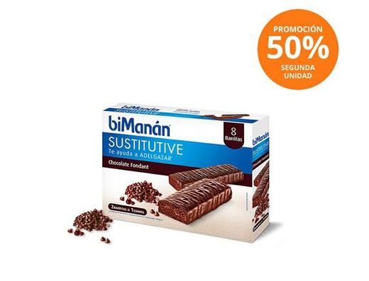 Embalagem 50% 2ª unidade Bimanan Substitute Chocolate Fondant 8 Bars