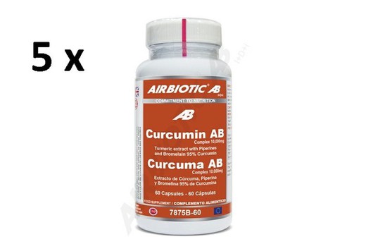 Pack économique 5 unités Curcuma Curcumin AB Complex 10000 mg 60 gélules