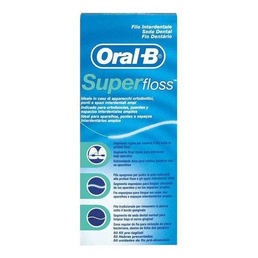 Superfloss Oral-B Seda Dental 50 unitats