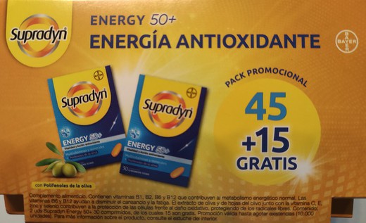 Supradyn Energy 50 + 30 comprimidos + 15 Gratis. Energía antioxidante