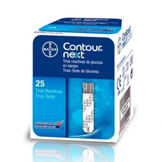 Tiras de teste de glicose Contour Next 25 tiras