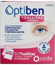Toallitas higiénicas oculares optiben 30 toallitas