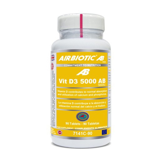 Vitamina D3 5000 ui 90 rajoles Airbiotic AB.