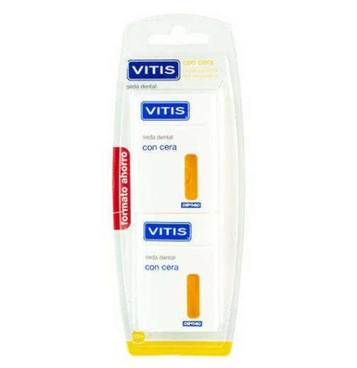 VITIS Seda dental con cera formato ahorro (dos unidades)