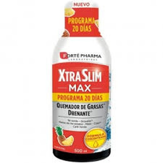 Queimador de gordura Xtraslim Max Programa de drenagem 20 dias 500 ml sabor abacaxi