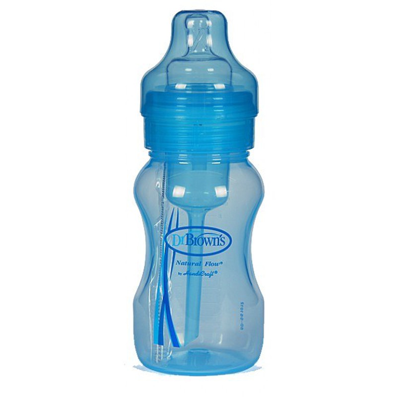 Dr Brown's Baby Bottle Large Mouth Natural Flow 240 ml Special Edition Blue  Bottle — Farmacia Castellanos