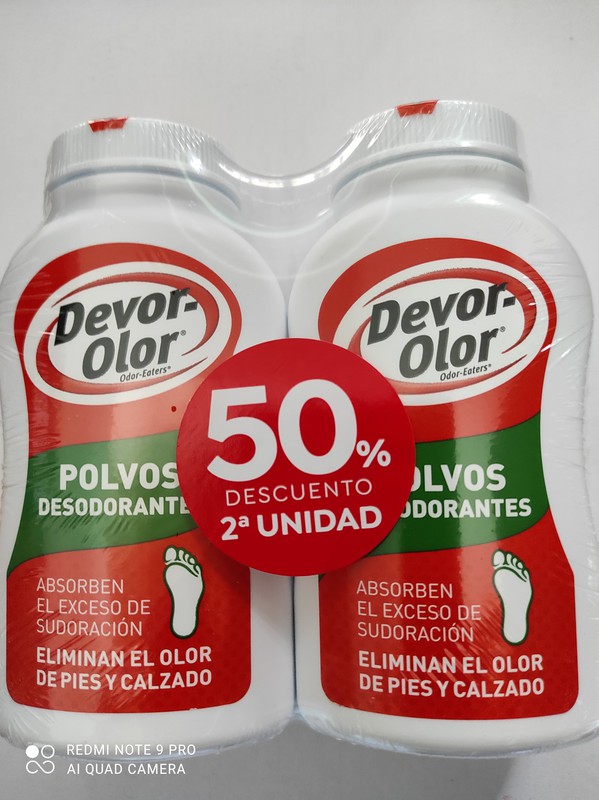 Desodorante em pó Devor-Olor 2x recipiente duplo de — Farmacia Castellanos