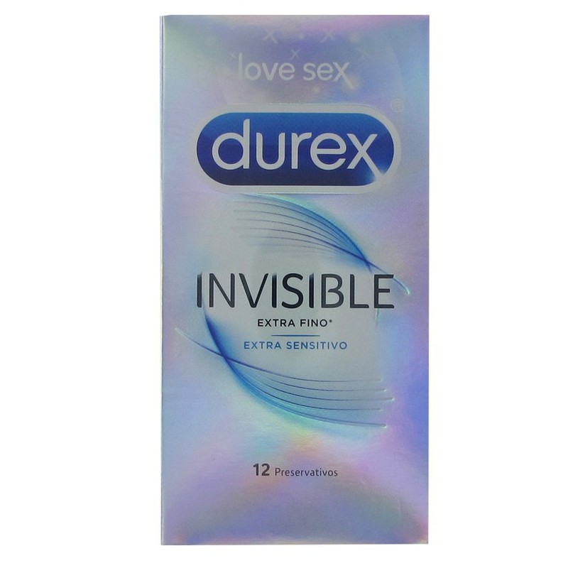 Durex Invisible Condones Ultrafinos (0.05 mm) de Alta Sensibilidad XL,  Extralargo, 36 perfiles