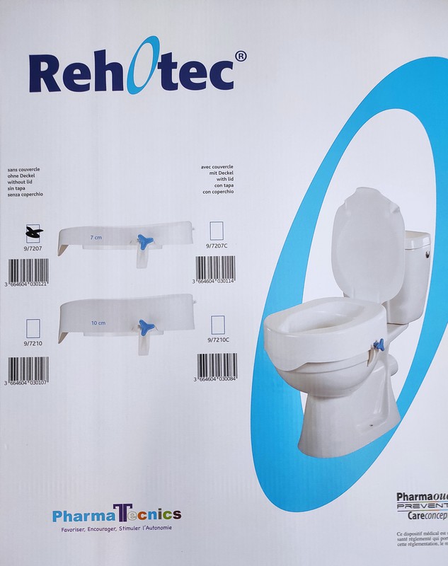 Réhausse WC Réhotec - Accès aux toilettes surélevé - Prothèse de hanche