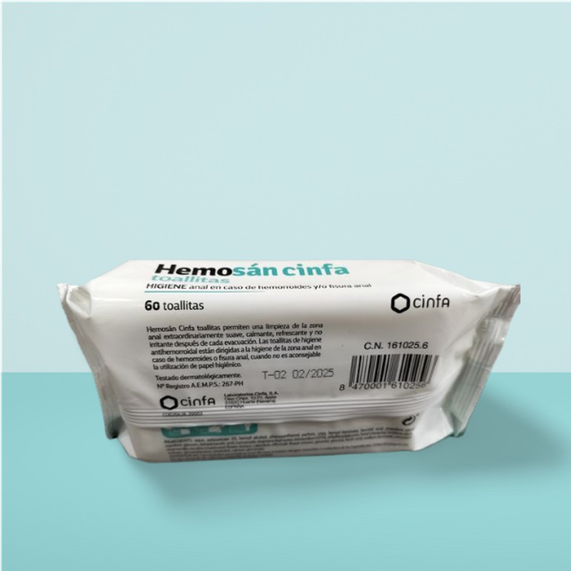 Hemosán toallitas antihemorroidales — Farmacia Castellanos